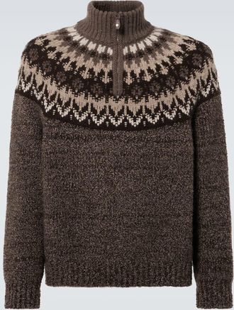 Loro Piana Alpe Pile cashmere and silk half-zip sweater