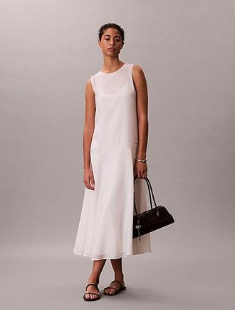Calvin Klein Voile A-line Maxi Dress