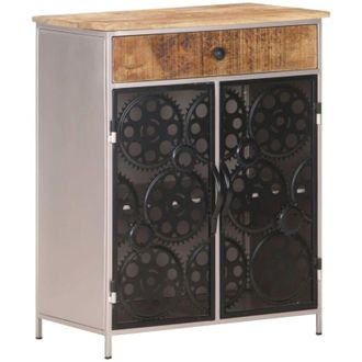 vidaXL Vidaxl - Aparador De Madera De Mango Rugosa Y Hierro 60x35x75 Cm