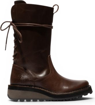 FLY London Fly London Womens Brown Leather Mid-Calf Long Boots - HEIG229