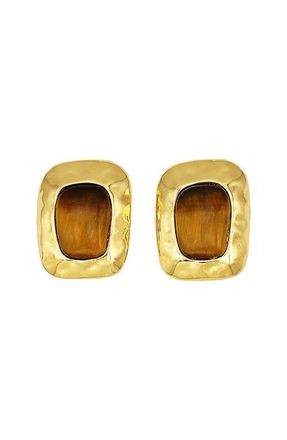 Petit Moments Giovana Stud Earrings in Gold/Brown at Nordstrom, Size Medium