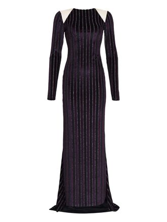 Amir Slama x Astrid striped maxi dress - women - Polyester/Elastane - PP - Purple