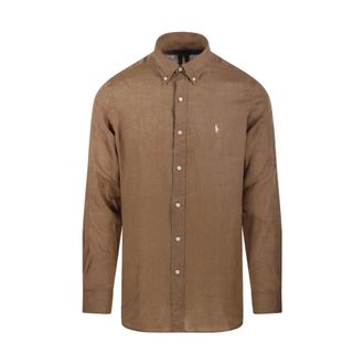 Ralph Lauren Custom Fit Linen Shirt - male - Ralph Lauren - Casual Shirts - Brown - S - Shirts