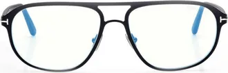 Tom Ford FT5751-B001 Aviator Full Rim Eyeglasses - Black