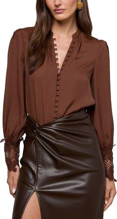 L'agence Ava Lace Cuff Blouse