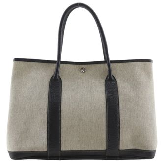 Herm&egrave;s Garden Gray Toile H Tote Bag (Pre-Owned)