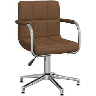 vidaXL Sedia Girevole da Ufficio Marrone in Tessuto - Vidaxl