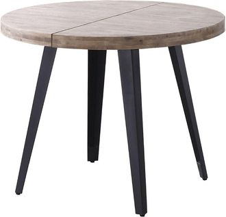 Home Heavenly Home Heavenly - Mesa Comedor Redonda Extensible Estilo Industrial Skadi. Mesa De 100 Cm Di&aacute;metro. 2 Tramos Extensi&oacute;n A 140 Hast Color: Roble Honey - N