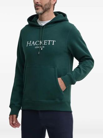 Hackett logo-embroidery hoodie - men - Fabric - L - Green