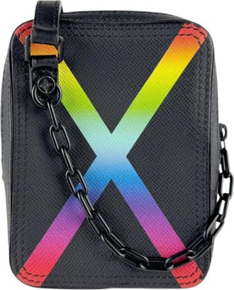 Louis Vuitton Multi-Color Noir Taiga Leather Shoulder Bag (Pre-Owned)