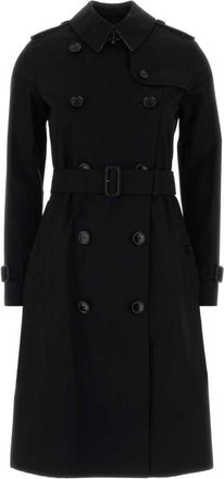 Burberry Black Shirt Collar Trench Coat