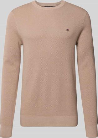 Tommy Hilfiger Regular Fit Strickpullover aus reiner Baumwolle in Taupe, Größe XXXL