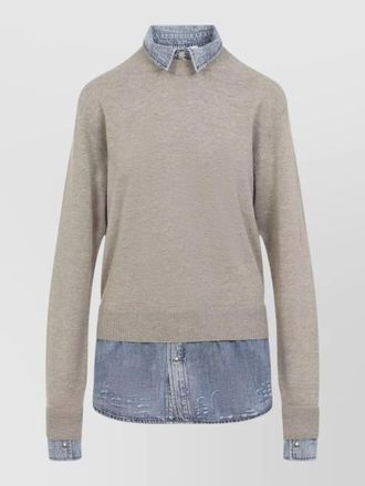 Acne Studios wool sweater layered shirt collar design
