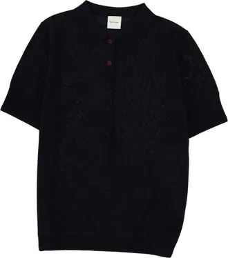 Paul Smith Short-Sleeved Textured Pattern Merino Wool Polo Shirt