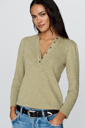Pilcro Meadow 100% Cotton Henley Tee