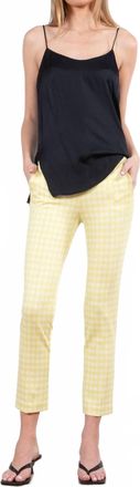 Avenue Montaigne Lulu Straight Cropped Pant In Grid Check