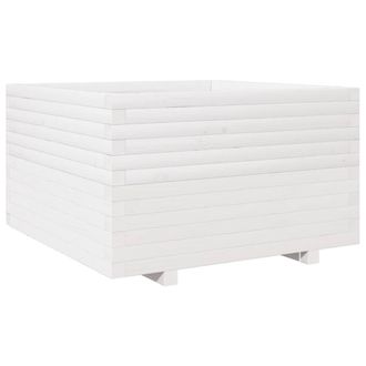 Berkfield Home Garden Planter White 80x80x49.5 cm Solid Wood Pine