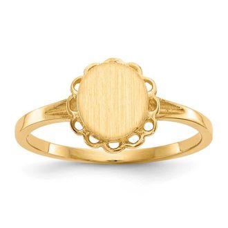 Diamond2Deal 14k Yellow Gold Open Back Signet Ring