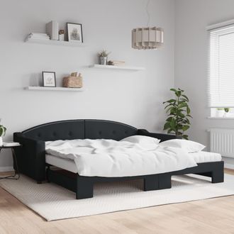 vidaXL Vidaxl - Sof&aacute; Cama Nido Con Colch&oacute;n Tela Negro 100x200 Cm