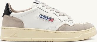 Autry SNEAKERS MEDALIST LOW IN PELLE BIANCA E NERA E SUEDE BEIGE
