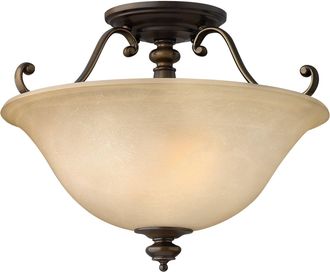 Netlighting Dunhill 2 Light Semi Flush Ceiling Light Royal Bronze E27