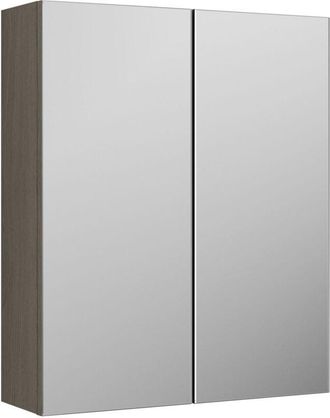Nuie Nuie - Arno Mirrored Bathroom Cabinet (50/50) 715mm h x 600mm w - Solace Oak Woodgrain