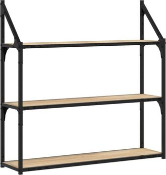 vidaXL Estantería de pared madera ingeniería roble Sonoma 80x21x78,5cm vidaXL