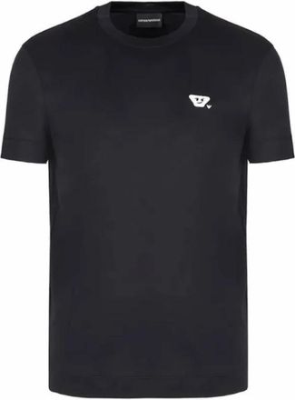 Armani Essentials T-shirt met Emoji-patch - Heren - T-shirts - Zwart - L - Katoen - Tops