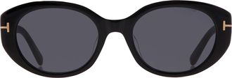 Tom Ford Smoke Oval Ladies Sunglasses FT1292-K 01A 54