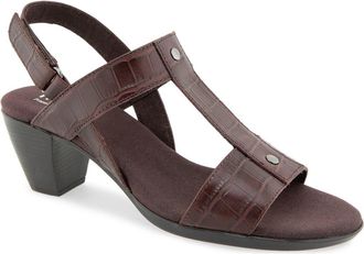 Munro Willow Slingback Sandal in Dark Chocolate Croco at Nordstrom, Size 10.5