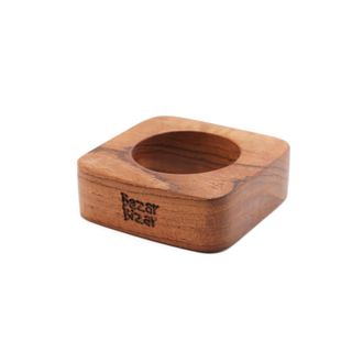 Bazar Bizar Servilletero de madera de teca en marr&oacute;n 6x6x2 cm