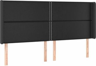 vidaXL Cabecero Con Led Cuero Sint&eacute;tico Negro 203x16x118/128 Cm Vidaxl