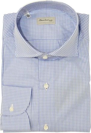 Sartorio Napoli Camicia a quadretti in cotone - Blu