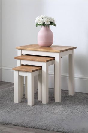 Julian Bowen Coxmoor Nest of 3 Side Tables in Ivory