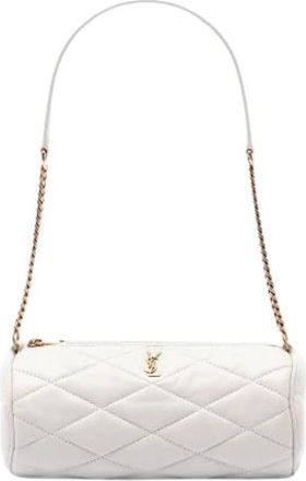 Saint Laurent Pre-owned Sade Tube Bag - Dames - Vintage Schoudertas - Wit - ONE Size - Leer - Vintage