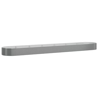 vidaXL Jardinera Arriate Acero Galvanizado Gris 544x100x36 Cm Vidaxl