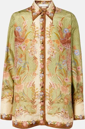 Zimmermann Indra printed silk shirt