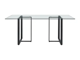 VENTE-UNIQUE.COM Mesa de comedor cristal transparente, negro