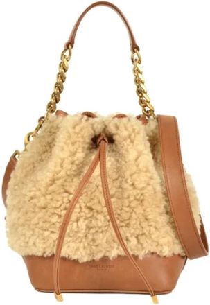 Saint Laurent Pre-owned Bucket Bag - Dames - Vintage Tas - Beige - ONE Size - Leer - Vintage