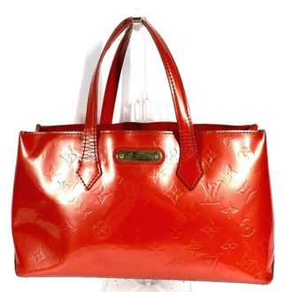 Louis Vuitton Orange Monogram Vernis Handbag Tote Bag (Pre-Owned)