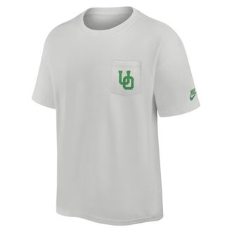 Nike Oregon Legacy Max90 Pocket 2-Hit Nike Mens College T-Shirt in Grey | 01GC0BBUOV-E3Q