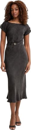 Guess Dames, Jurken, Zwart, Maat: XS Leer
