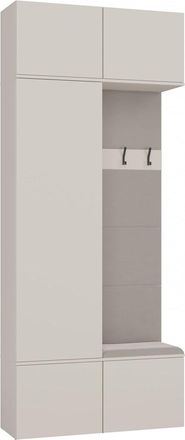 OEM Armario De Pasillo Kaszmir: Armario, Perchero Y Asiento. Conjunto De Muebles Funcionales Y Modulares