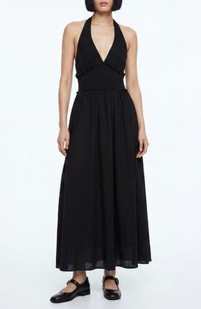 By Design Nina Patterned Halter Maxi Dress in Black at Nordstrom Rack, Size X-Small