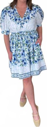 Celina Moon Floral Mini Dress In Blue