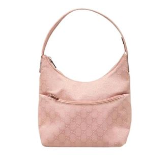 Gucci Pre-owned Shoulder Bags, female, Pink, Size: ONE SIZE Pre-owned Vintage Canvas Shoulder Bag