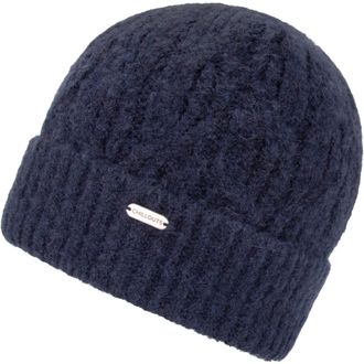 Chillouts Beanie CHILLOUTS Akina Hat, Damen, blau (navy), Materialmix, Zopfmuster, unifarben, M&uuml;tzen Beanie, mit Zopfmuster, formbest&auml;ndig, nat&uuml;rliche W&auml;rmeisol