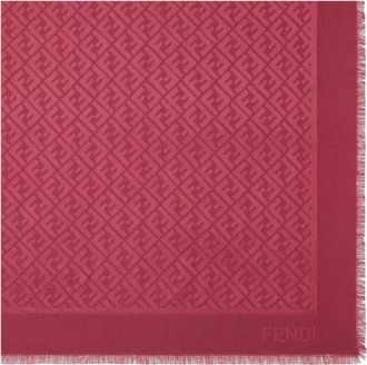 Fendi Accessoires, Dames, Rood, ONE Size, Wol, FF Sjaal