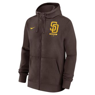 Nike San Diego Padres Lockup Nike Mens MLB Full-Zip Hoodie in Brown | 01NC20QPYP-LU7