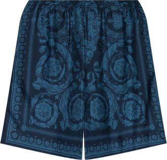 Versace Shorts - Heren - Korte Broeken - Blauw - M - Nylon - Korte Broeken
